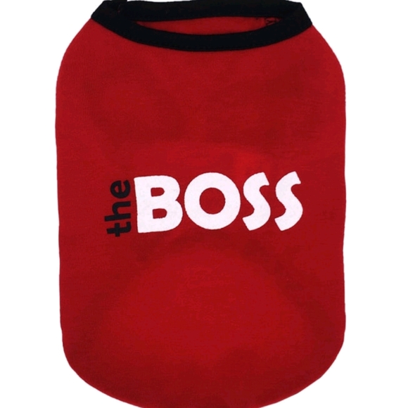 The Boss Cute Red/Black/White Pet Shirt for Dogs - Picture 3 of 3